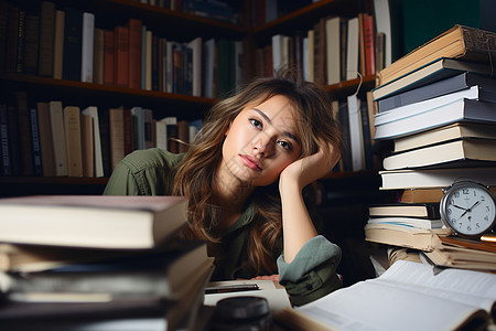 女大学生的压力图片