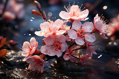 粉色桃花背景图片