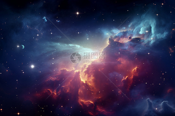 星空中的绚丽光影图片