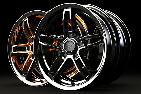 金属合金的汽车轮毂背景图片