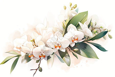 清新白色兰花的特写图片
