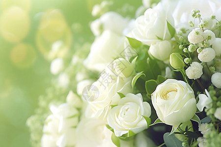 白色玫瑰花束背景图片