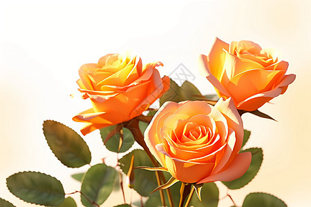 格外鲜艳的橙色玫瑰背景图片