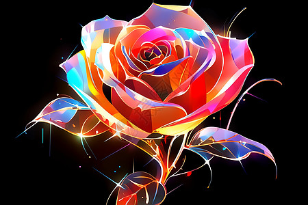 独特绽放的玫瑰花朵背景图片