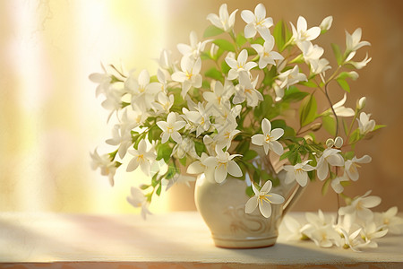 新鲜采摘的茉莉花花朵高清图片