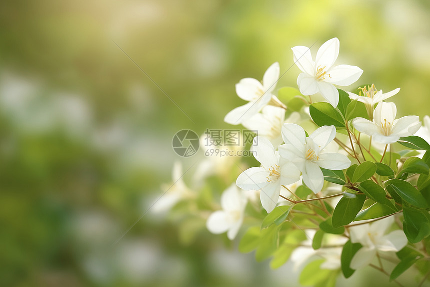 花园中绽放的茉莉花花朵图片