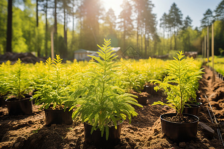 阳光下的绿色植物图片