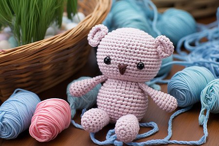 手工编织的玩具熊图片