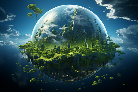 科技的绿色地球背景图片
