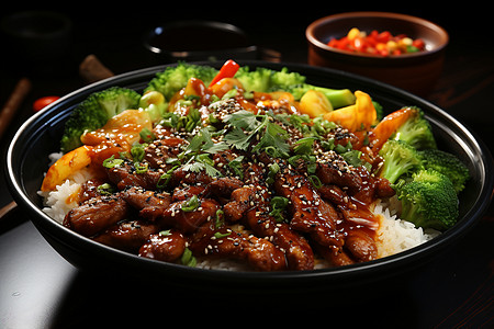 黑椒鸡扒饭黑椒牛肉饭背景