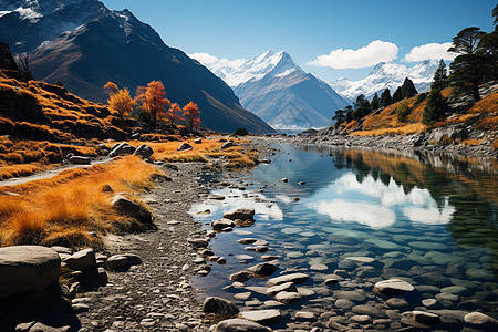 喀纳斯河山水如画背景