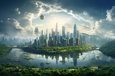 天际之城背景图片