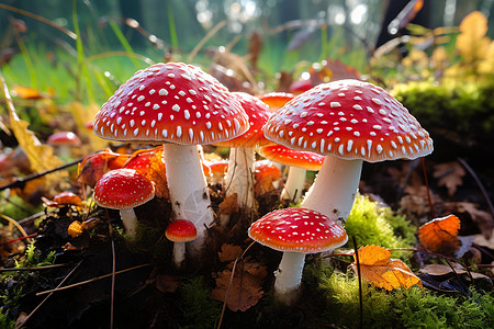 危险的毒蘑菇背景图片