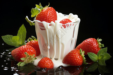 美味的草莓冰淇淋图片