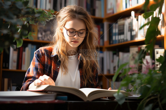 正在阅读的女生图片