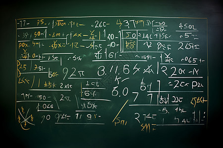 黑板上的数学计算题图片