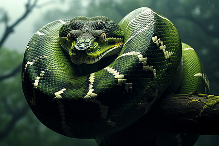 森林里面凶猛的蟒蛇图片