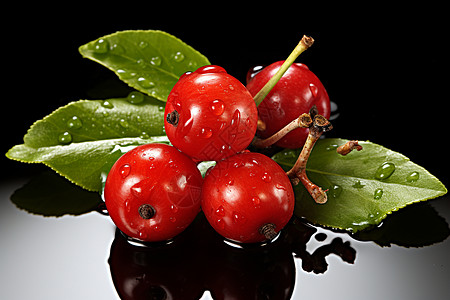 美味的红色浆果背景图片
