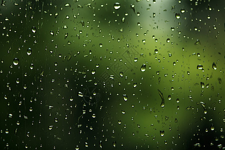 雨后沾满雨滴的玻璃背景图片