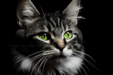 绿眸的可爱小猫图片