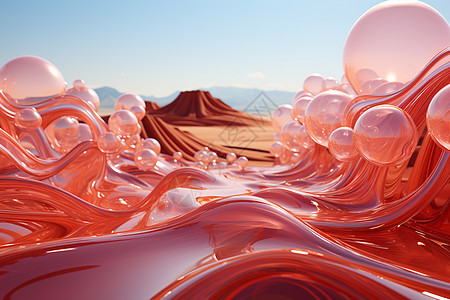 创意美感的粉色沙漠图片