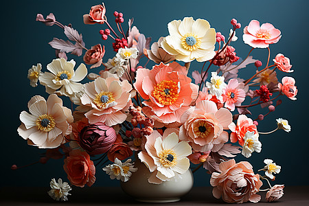 繁花梦境的花卉花瓶图片