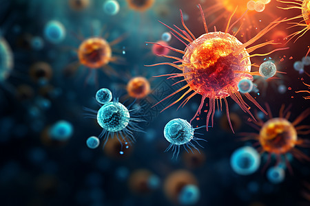 微生物的病毒细胞概念图图片