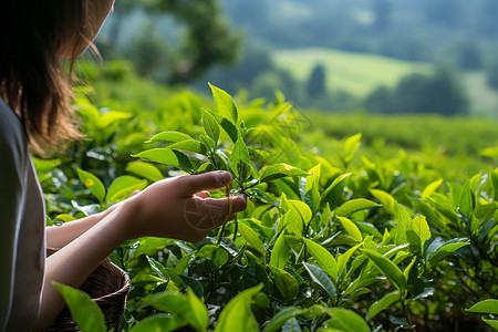 农业的茶园茶叶背景图片