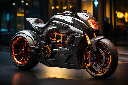 未来派炫酷科技摩托车图片