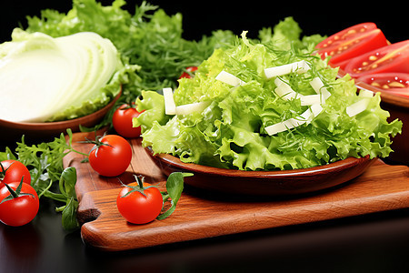 清新美味的蔬菜沙拉图片