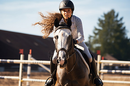 骑马运动的女性背景图片