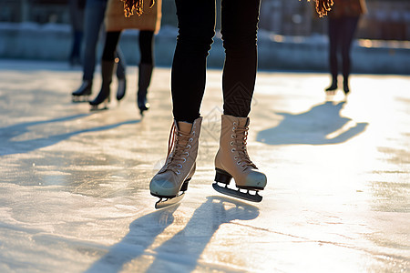 滑行的冰面刀鞋图片