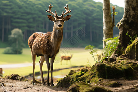 森林中一只鹿图片