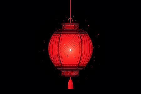 暗夜里的红灯笼背景图片