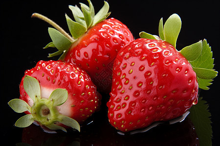 美味多汁的草莓水果背景图片