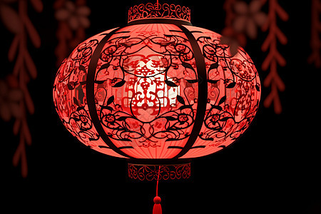 红色中国纸灯笼图片