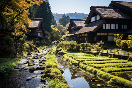 草木繁茂的山谷田野图片