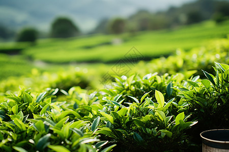 乡村农业种植的茶田图片