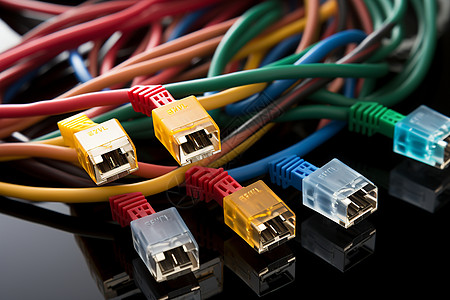 连接线网络技术的综合展示背景