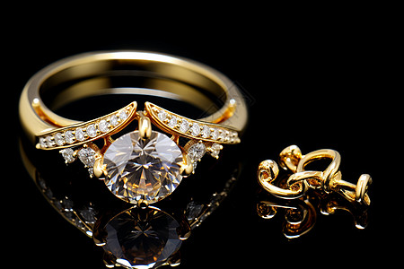 豪华的钻石戒指背景图片