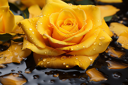一朵黄色玫瑰花图片