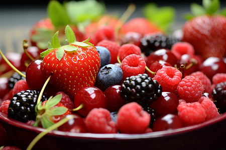 美味多汁的莓果背景图片