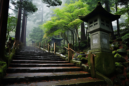 山寺里的阶梯图片