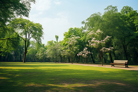 城市绿城公园的草地背景