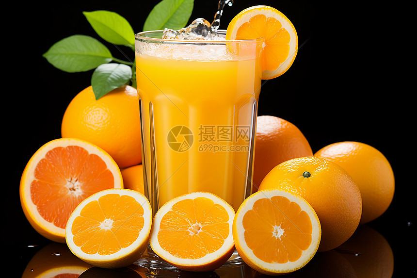 清爽橙汁图片