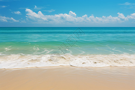 碧海蓝天的无人沙滩背景图片