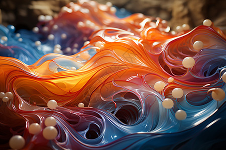 彩色的流动液体图片