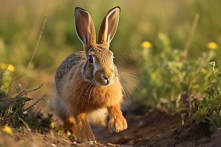 户外野生的兔子图片