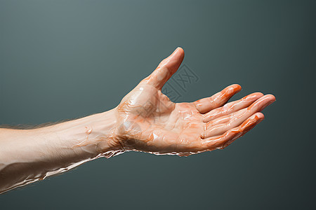 男士喷香水手臂上沾满水的手掌插画