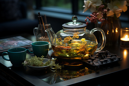 茶香袅袅背景图片